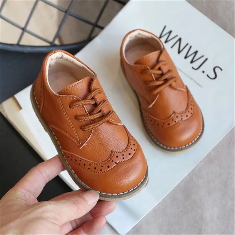 Туфли детские кожаные дышащие классические для школы и выступлений плоская