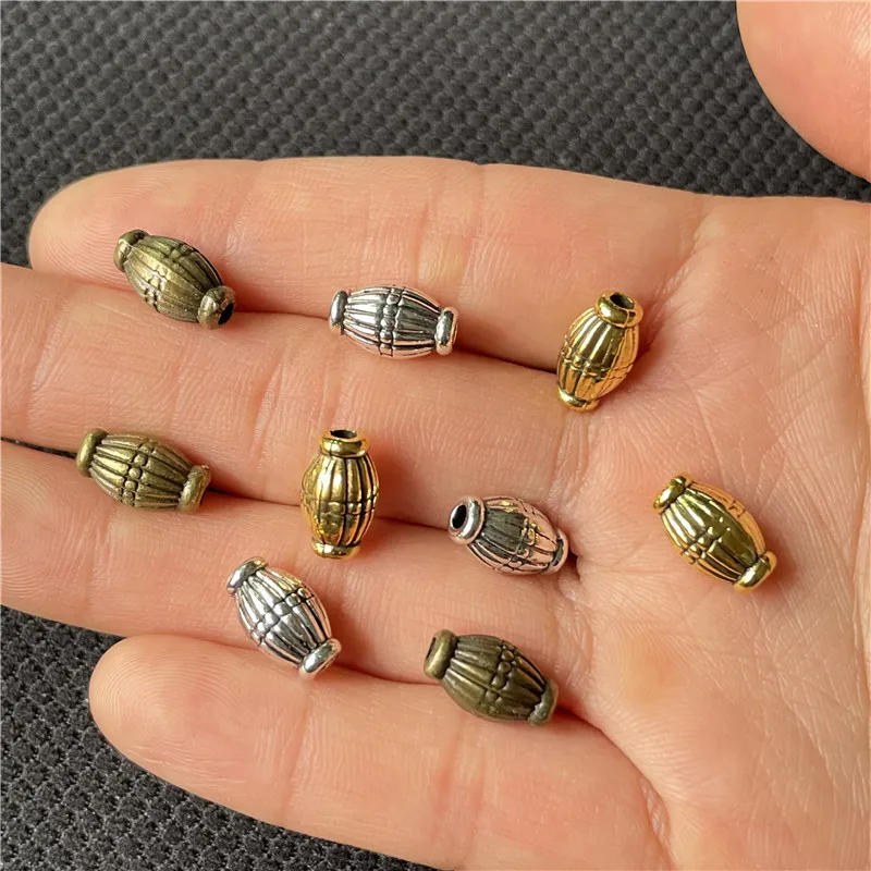 

JunKang 15pcs olive striped spacer beads handmade necklace bracelet oval connection piece wholesale DIY jewelry accessories