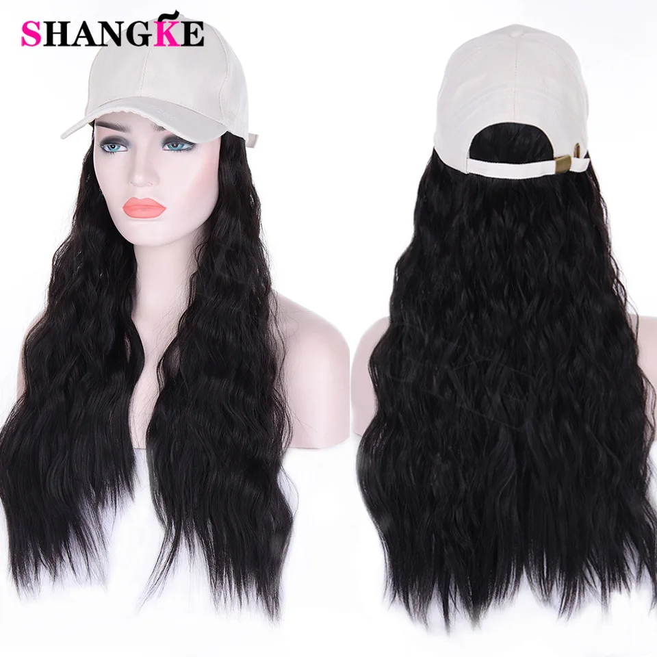 24 дюйма длинные прямые волосы шляпа парик с для женщин Жаростойкие Волокна