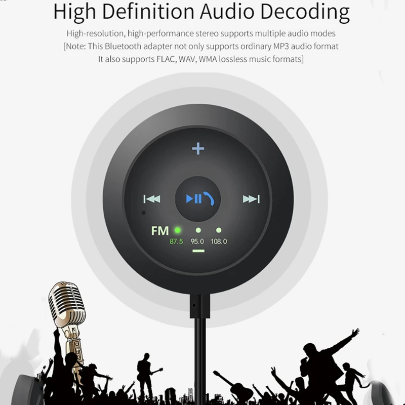 Адаптер ресивера совместимый с Bluetooth USB AUX адаптер для телефона FM-порт