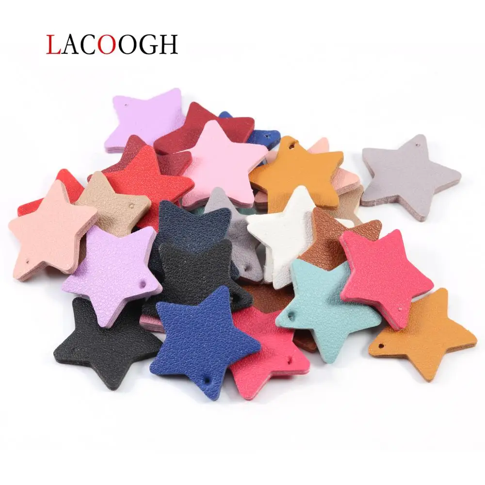 

10Pcs 25*20mm Leather Pentagram Geometric Leather Stars Charms Pendant Earrings DIY Jewelry Making Handmade Crafts Accessories