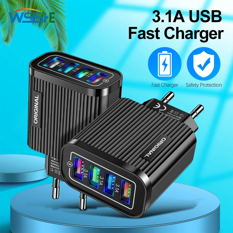 

USB Charger Quick Charge 3.0 For Phone Adapter for iPhone XR Huawei Tablet Portable EU/US Plug Wall Mobile Charger Fast Charging