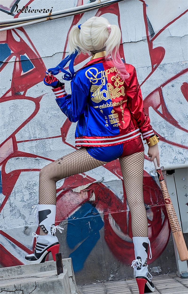 Женский костюм Harley Quinn самоубийцы из аниме на карнавал Хэллоуин косплей |