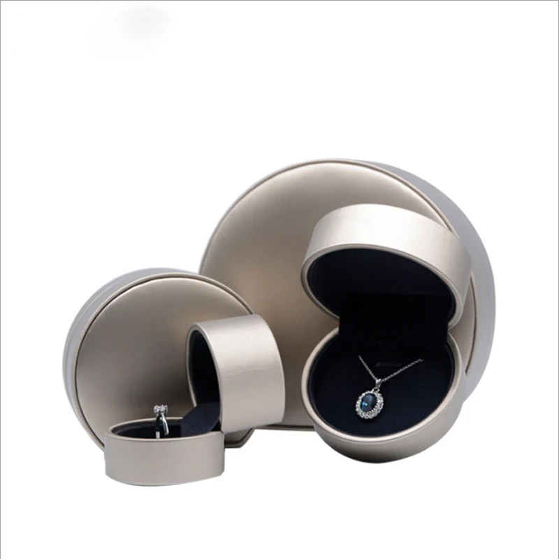 

The Latest Pu Leather Jewelry Box Semi-circular Ring Box Pendant Box Pu Leather Bracelet Necklace Box Jewelry Box