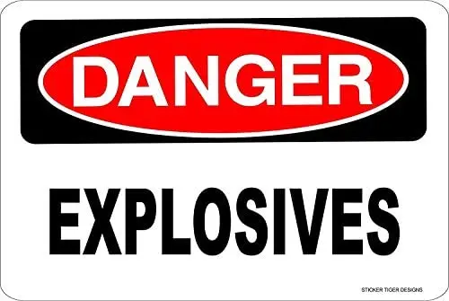 

Warning Sign Danger Explosives Road Sign Business Sign Aluminum Metal Tin Sign