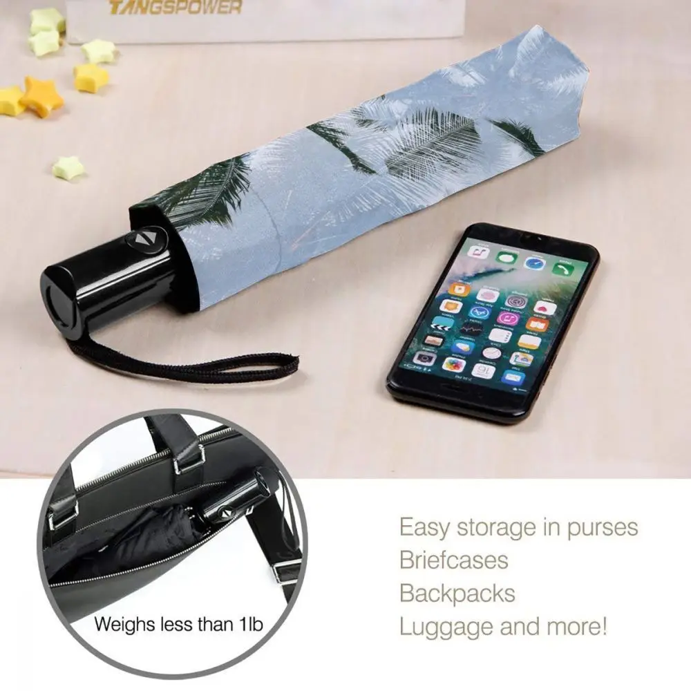 

Automatic Umbrella Sunset Silhouette Mountain Tree three-fold umbrella women men rain umbrella