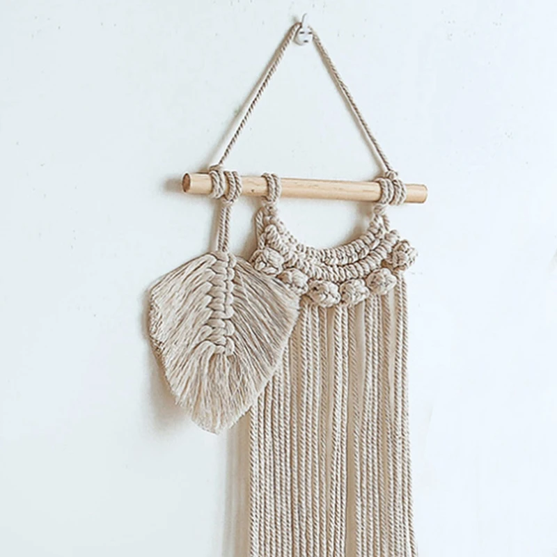 

Nordic Style Woven Tapestry Leaf Tassel Creative Wall Decoration Wall Home Decoration Tapestry Wall Hanging