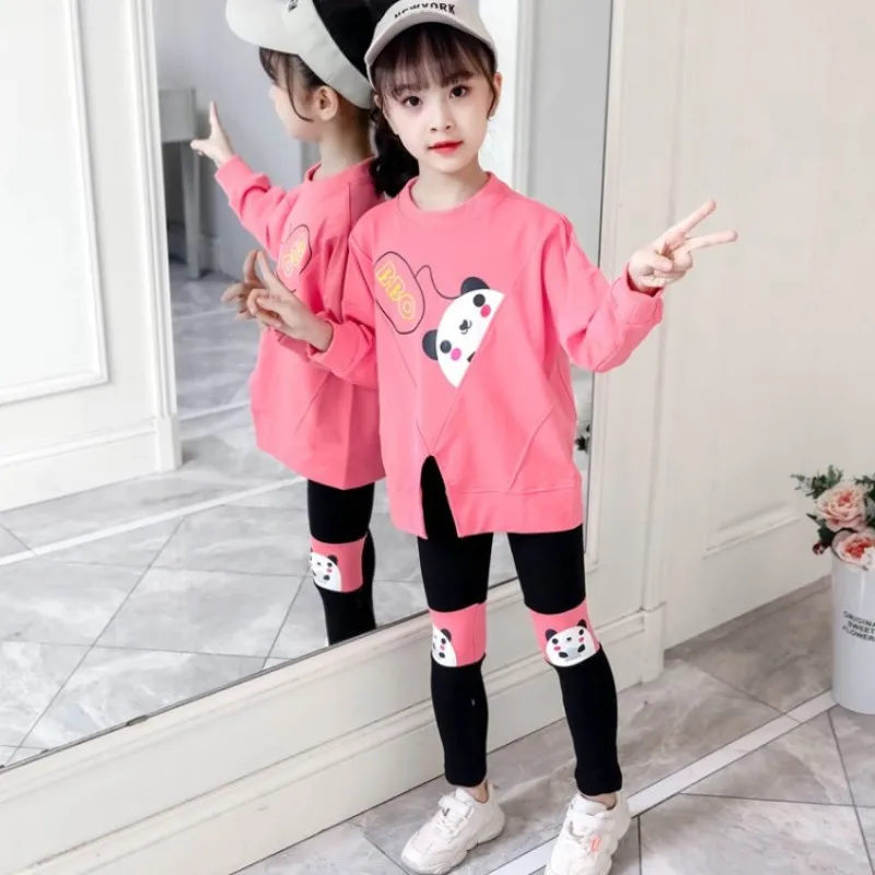 Брендовый Детский костюм весенне-осенний для девочек спортивный из двух