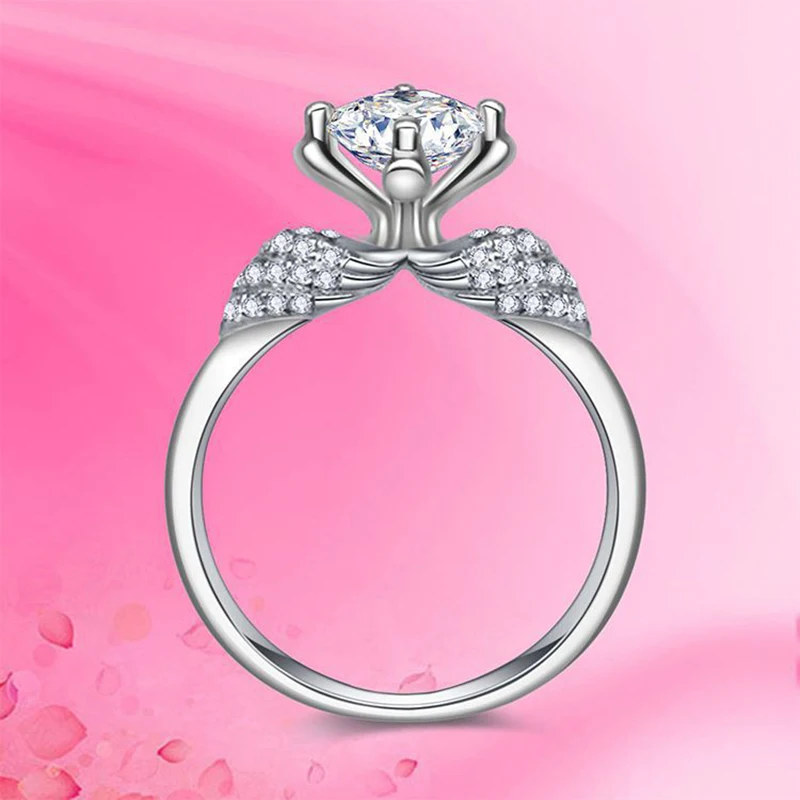 

MLKENLY бриллиантовое серебряное кольцо с муассанитом, обручальное кольцо с четырьмя крапанами 1 карат, бриллиантовое кольцо для женщин