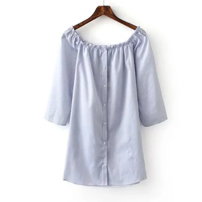 

Женская Длинная блузка с рукавом три четверти и открытыми плечами