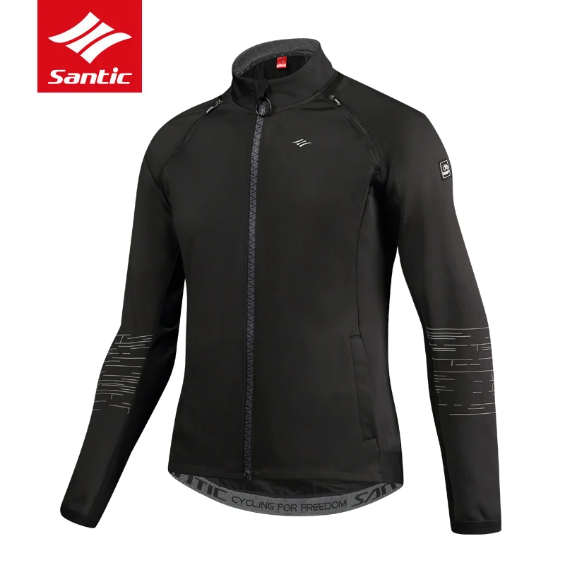 Santic мужские куртки для езды на велосипеде со съемными рукавами сохраняющие тепло