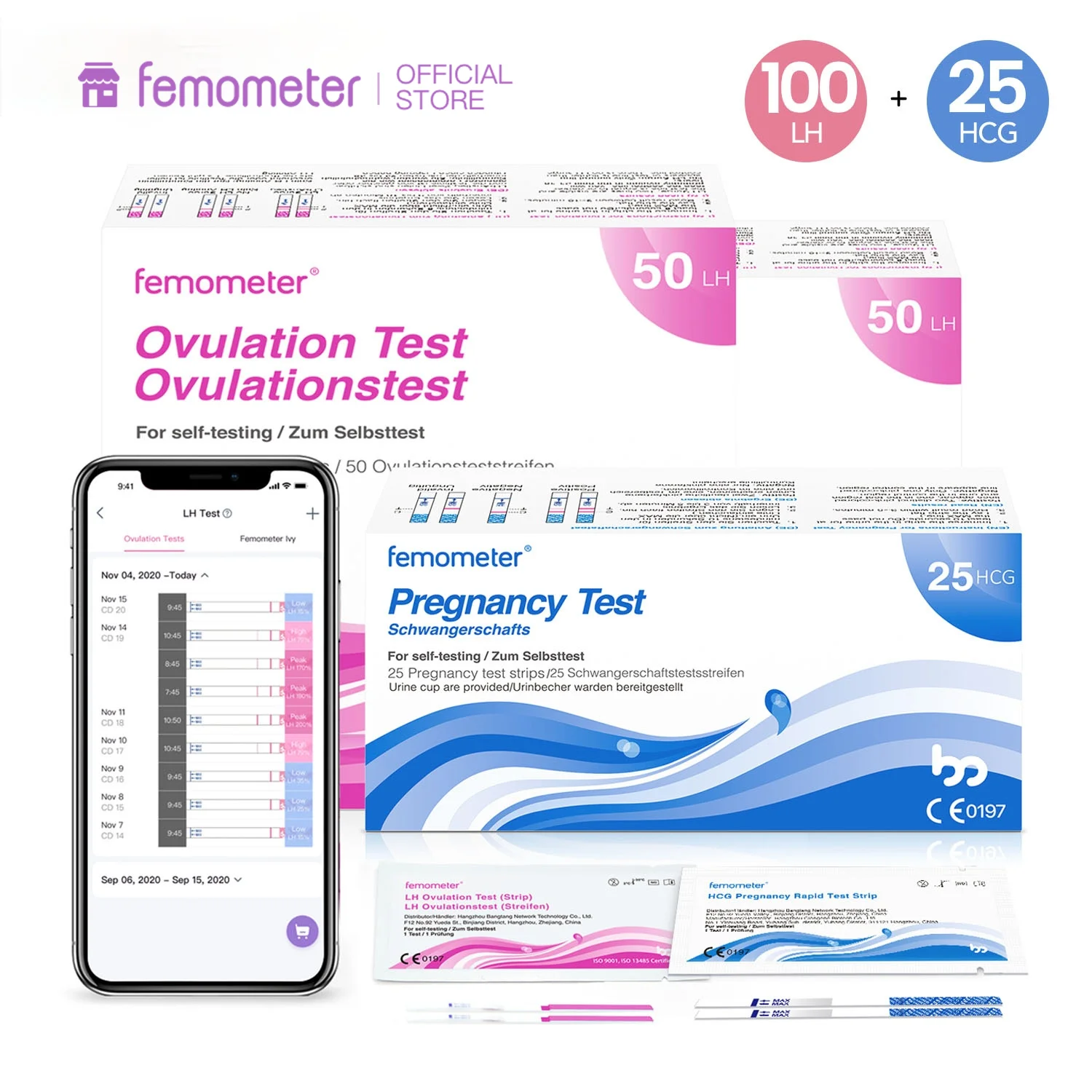 100 + 25 шт. тесты на овуляцию чувствительный комбинированный тестер плодовитости| |