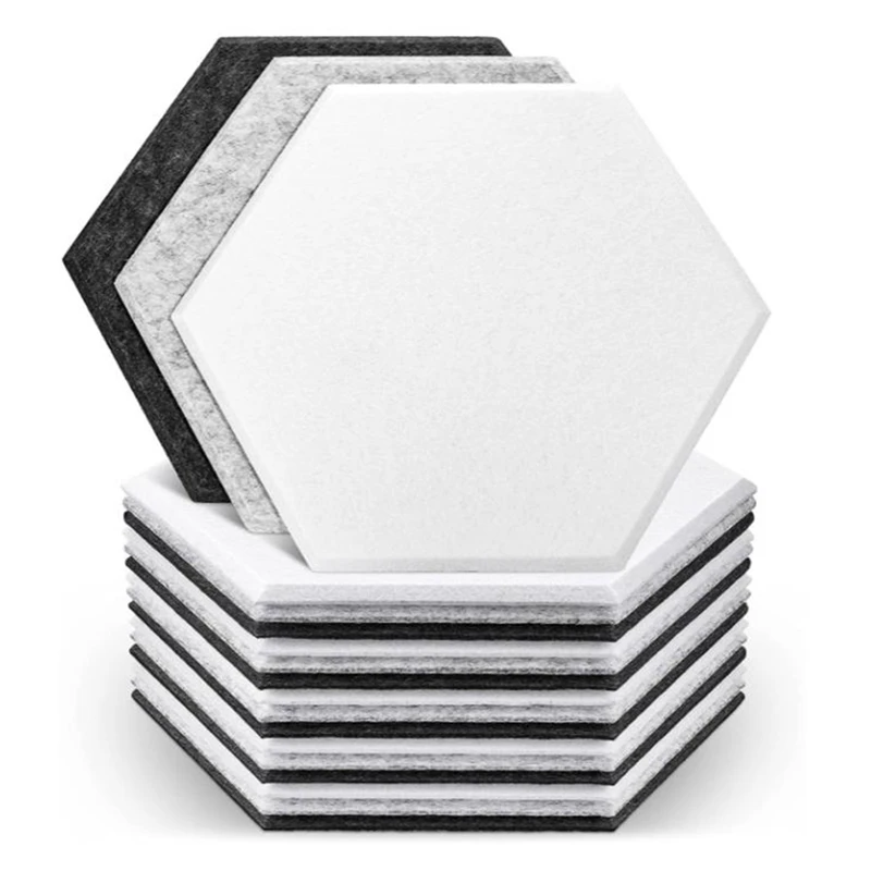 

18 Pcs Hexagon Acoustic Panels Beveled Edge Sound Proof Foam Panels,High Density Sound Proofing Panel for Studio Office