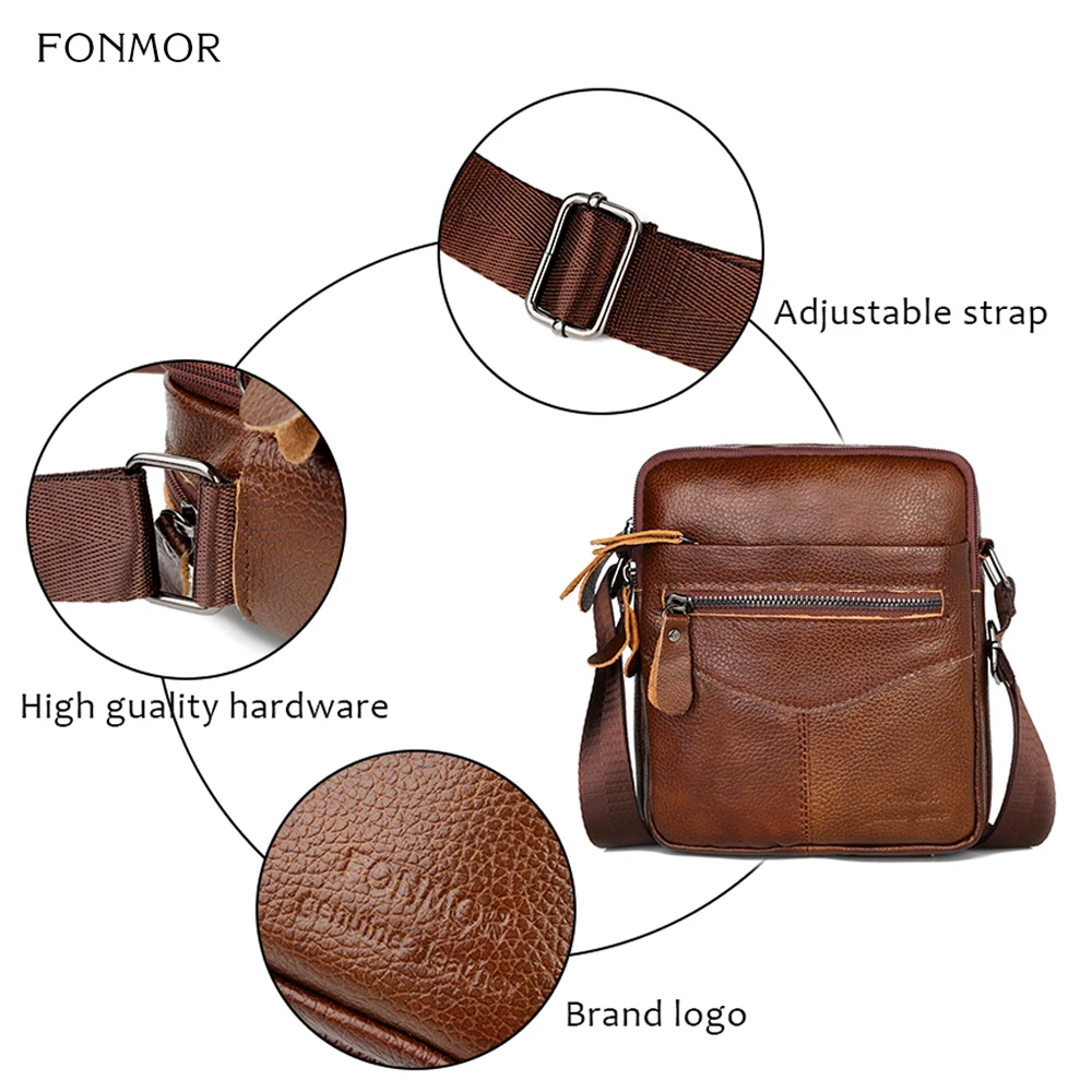 Повседневная сумка мессенджер Fonmor для мужчин винтажная вместительная сумочка