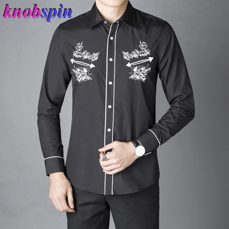 Мужская рубашка с длинным рукавом Chemise homme элегантная повседневная деловая