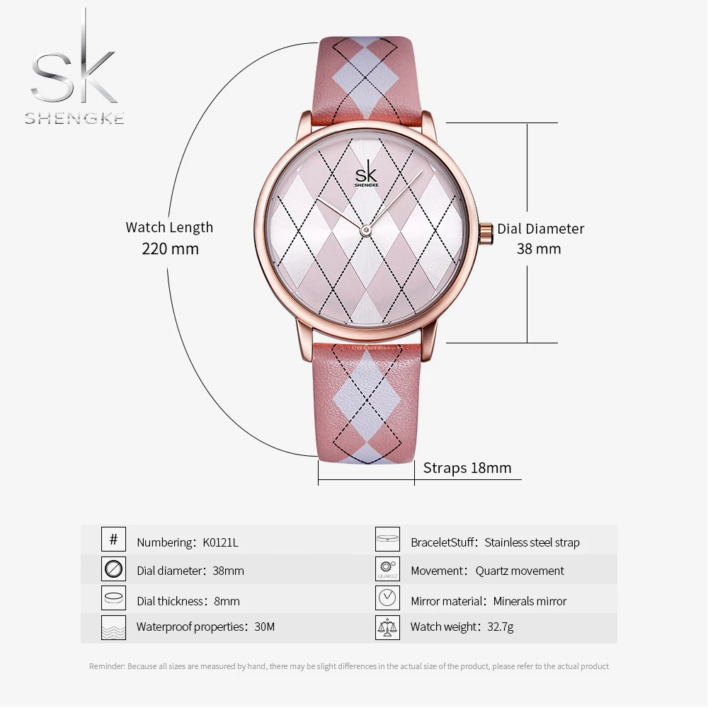 

Shengke Women Watch Leather RelogioFeminino Vintage Plaid Wristwatch Lady leather Clock Girls Watches Womans Reloj Mujer