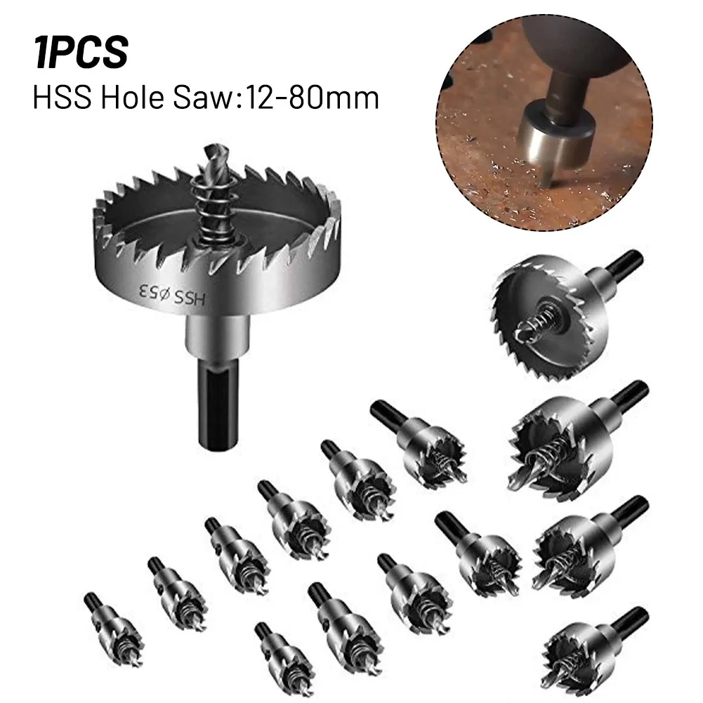 

12 - 80mm HSS Drill Bit Hole Saw High Permeability Steel Cutter Stainless Steel Iron Aluminum Alloy Plastic Metal Cutting Kits