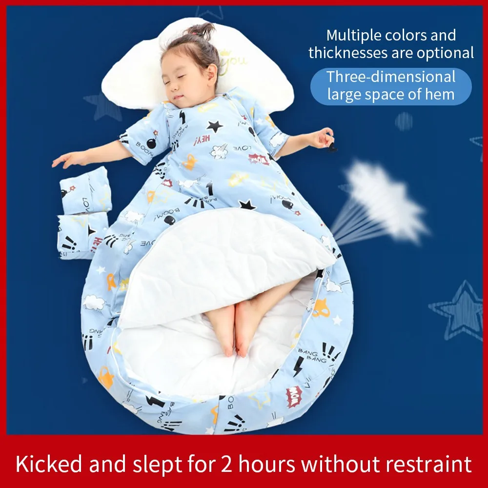 

Kids Sleeping Bag Toddler Autumn Winter Thick Flannel Sleepsack Children Boy Girls Anti-kick Infant Romper Sleep Sack For Babies