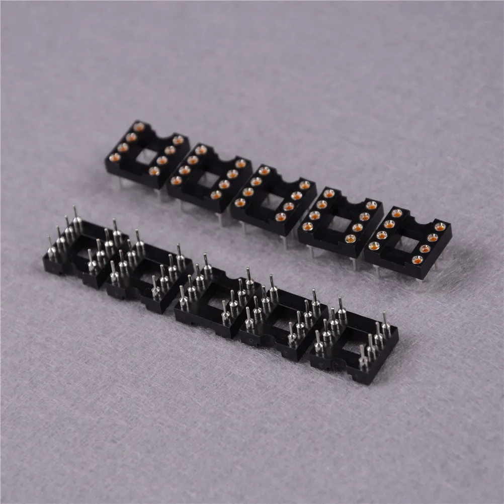 

10pcs New Arrive Round Hole 8 Pins 2.54MM DIP DIP8 IC Sockets Adaptor Solder Type 8 PIN IC Connector