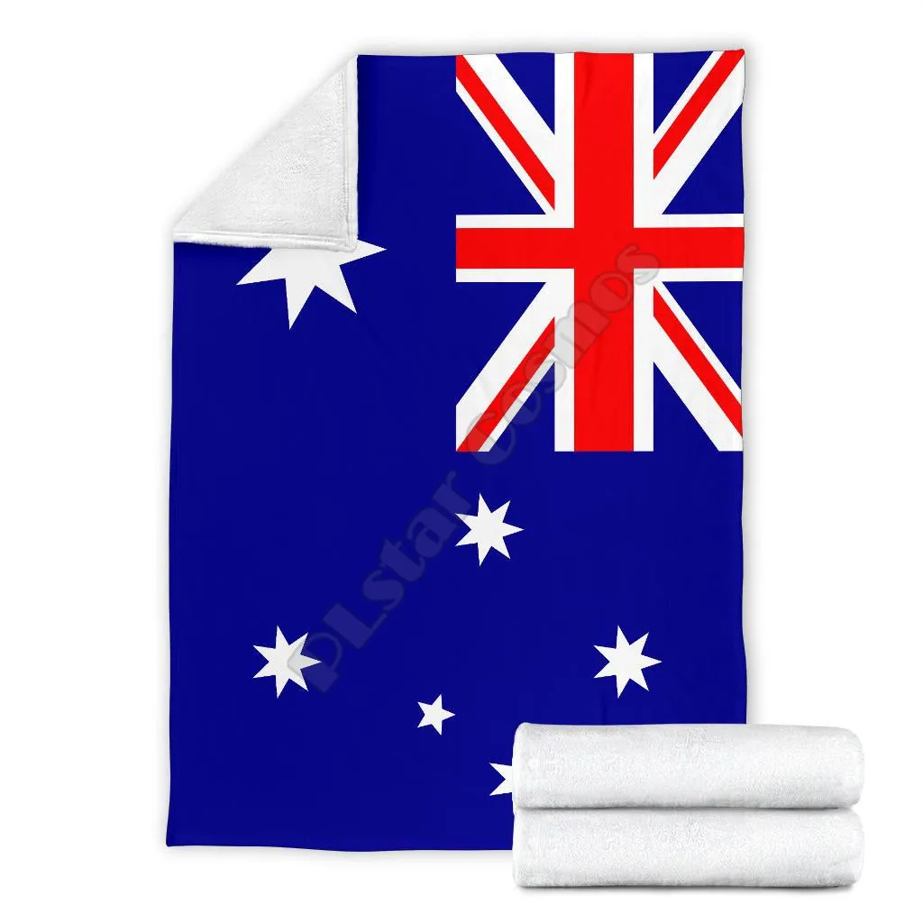 

Australian Flag Fleece blanket dog printed Wearable Blanket Adults For Kids Warm Sherpa Blanket
