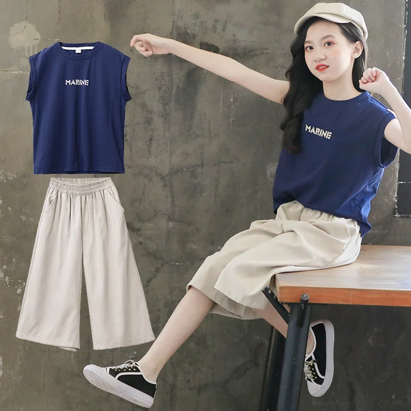 Летняя хлопковая одежда для девочек с буквенным принтом топы коротким рукавом +