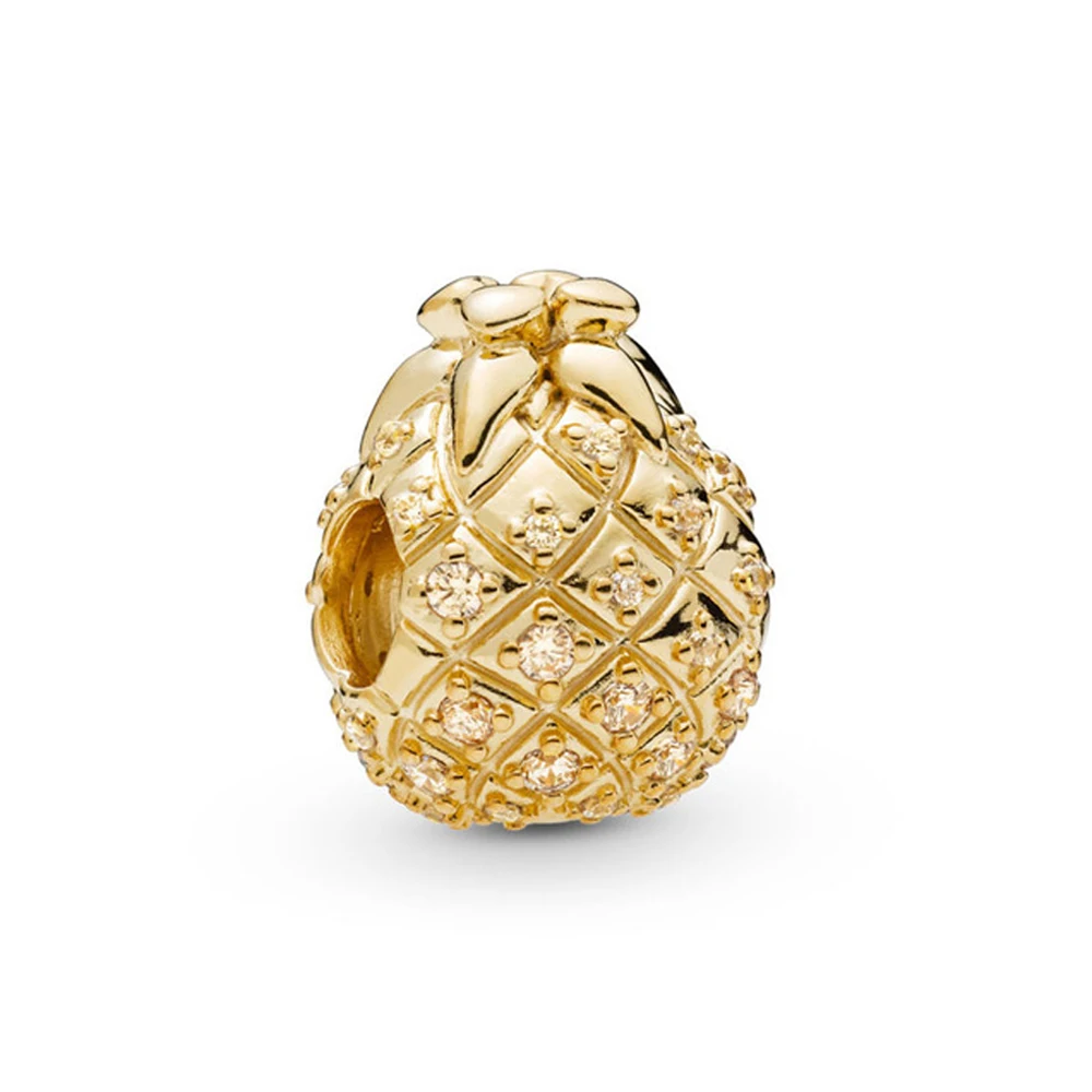 Подлинные блестящие подвески в виде ананаса подходят для женских браслетов Pandora