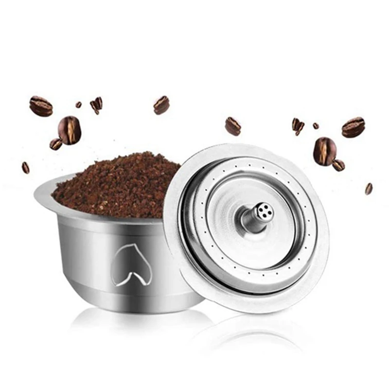 

Upgraded Stainless Steel Coffee Capsule for Nespresso Vertuoline GCA1 & Delonghi ENV135 with Aluminum Lids