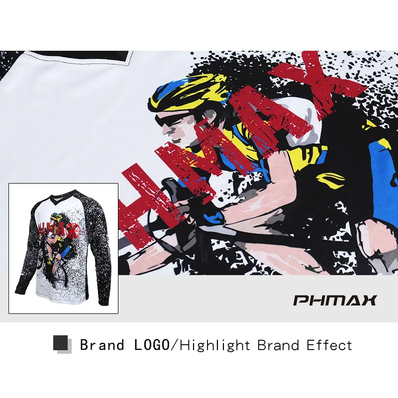 PHMAX велосипедная одежда спортивные майки дышащая быстросохнущая рубашка DH