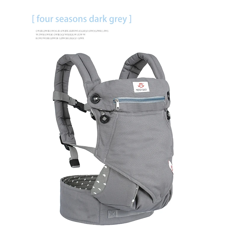 dark grey Новорожденный эргономичная Сумка-кенгуру для ребенка, на четыре сезона, с одним плечевым ремнем спереди типа «кенгуру» дорожная сумка для путешествий на лямках для малышей от 0 до 36 месяцев - Цвет: dark grey