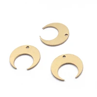 40pcslot 14x13 5mm small moon charms pendant raw brass horn crescent charms for jewelry making diy earrings bracelet