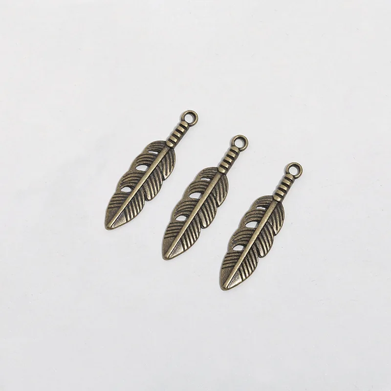 

30pcs Charms Feather Gold Antique Silver Plated Pendants For Jewelry Making Metal Zinc Alloy Charm Diy Handmade Accessories