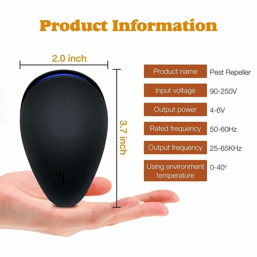 

Enhanced Version Electronic Ultrasonic Technology In Pest Repeller Deter Mouse Rat Spider Repellent Insect Reject Uk Plug