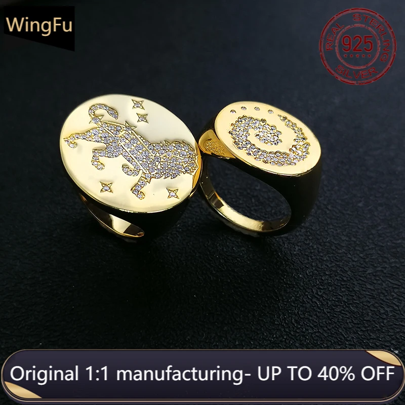 

s925 sterling silver gold inlaid zircon thread animal pattern women fashion ring luxury brand Monaco jewelry gift