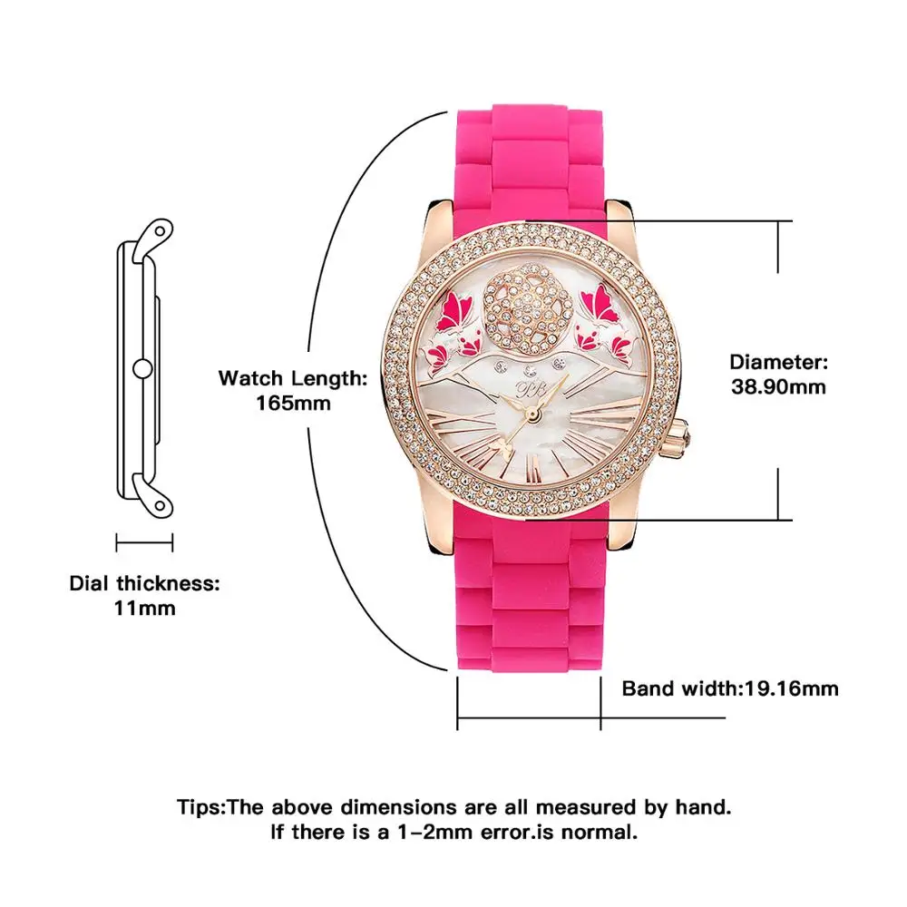 PB часы женские кварцевые Роскошные роскошные с ромбовидным вращением наручные