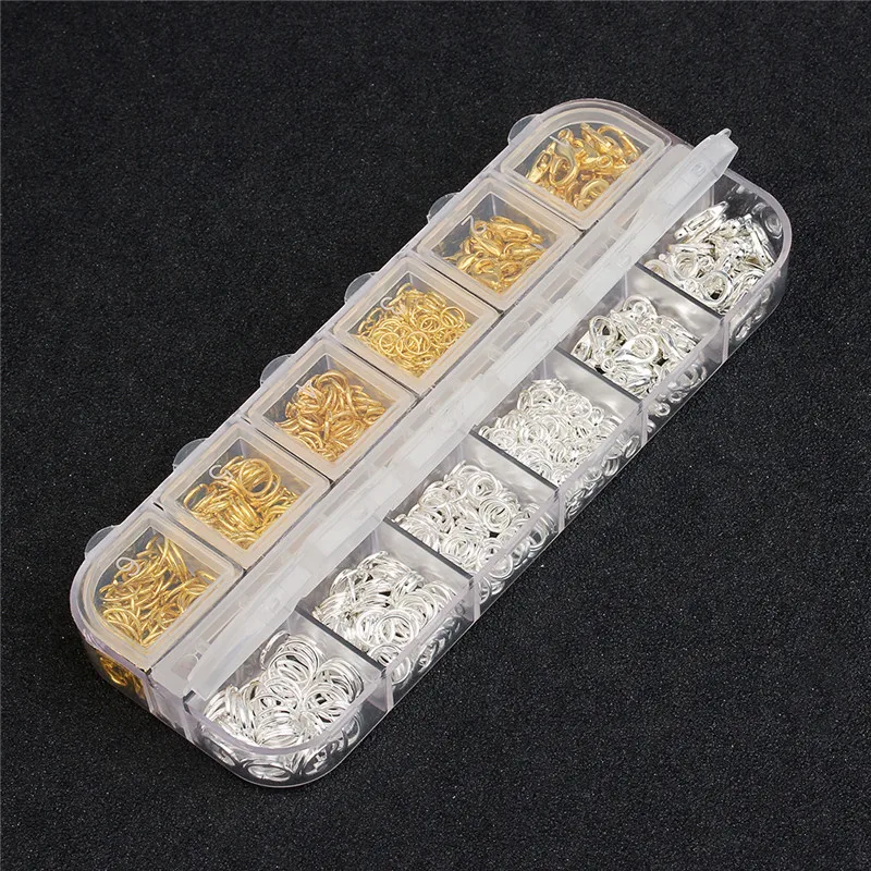 

Ciseng 1 Box Case Jump Ring 4mm 5mm 6mm 7mm Lobster Clasps 10*5mm 12*6mm for DIY Jewelry Making Findings Accessories