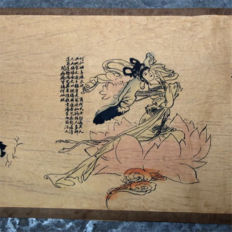 Китайская старая фотобумага рисунок длинная картина с прокруткой длинный Baxiantu |