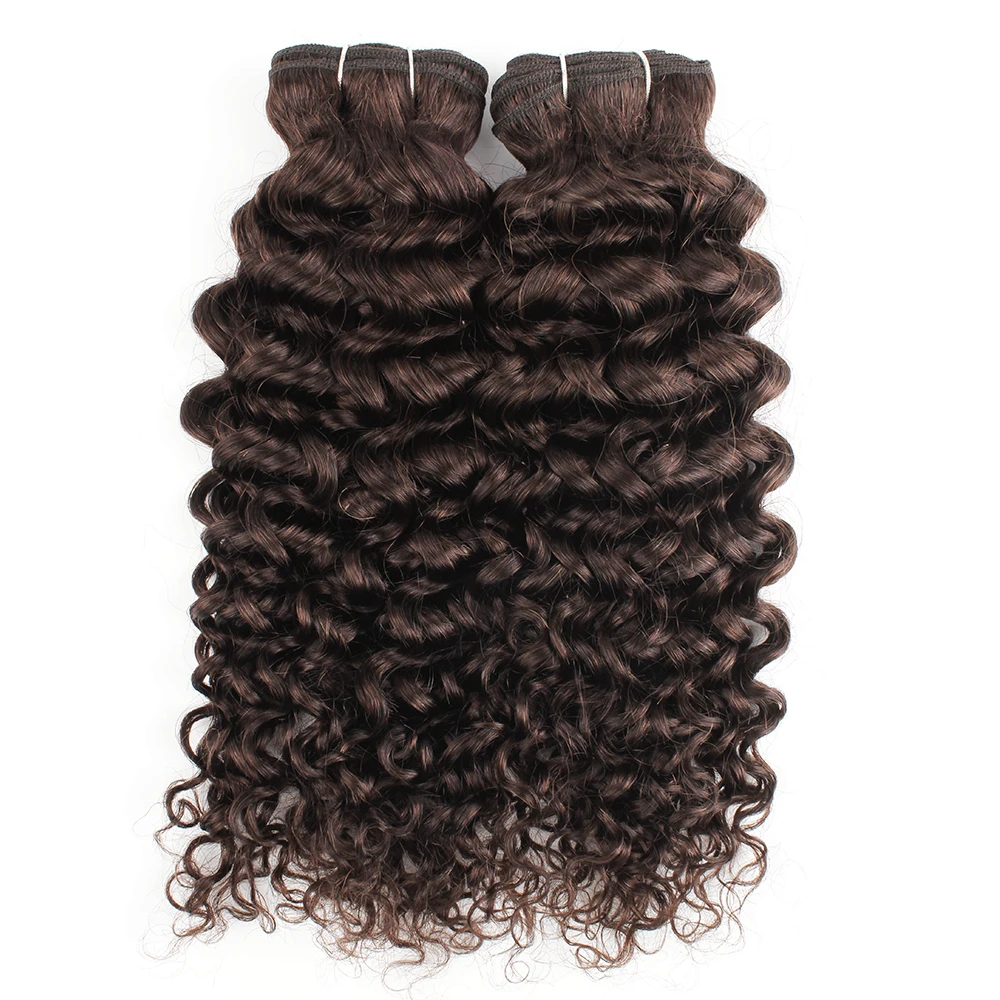 Kisshair color #2 water wave hair bundles 3/4 pcs darkest brown Indian human hair extension 10 to 24 inch remy curly hair
