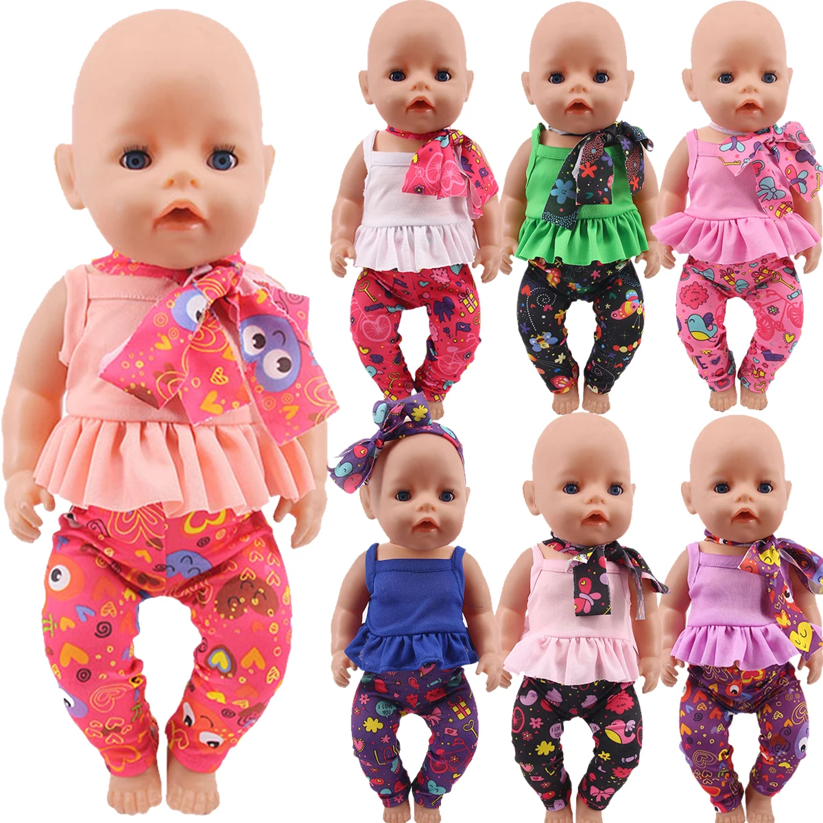 

Reborn Cute Variety Of Colors Clothes Fit 18 Inch American Doll 40-43cm Born Baby Accessories For Baby Birthday Festival Gift