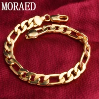 wholesale price 925 sterling silver 18k gold 8mm classic bracelet for women man wedding engagement party fashion jewelry