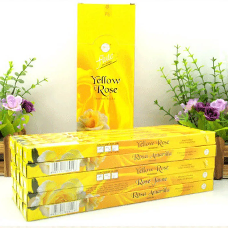 Yellow rose Флейта 200 палочки/упаковка Цитронелла ароматизатор травяные Порошковые палочки ладан ручной прокатки из индийского сжигания в офисе для медитации - Аромат: Yellow rose