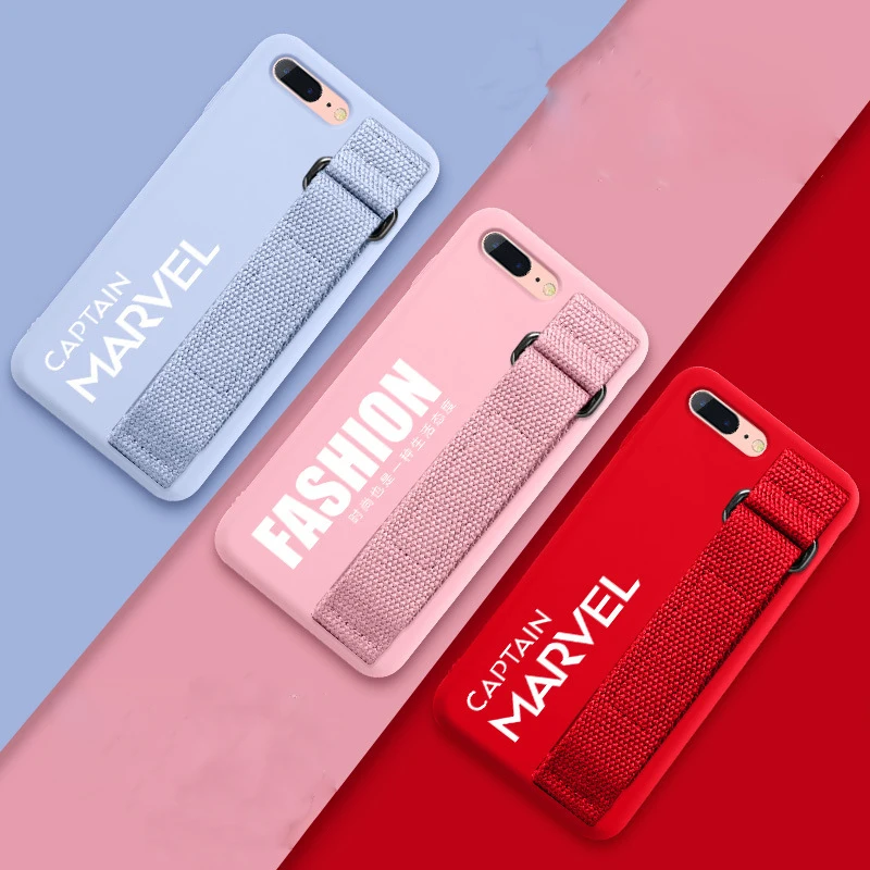 Чехол для iPhone 11 Pro Max XS XR X 8 7 Plus 6 6s Чехол Мягкий матовый Силиконовый ремешок на запястье задняя крышка для Apple 11Pro Funda