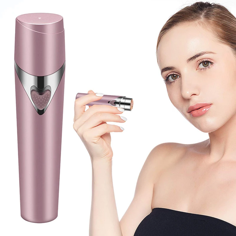 Two Colors Women Mini Eyebrow Trimmer Electric Professional Lipstick Epilator Hair Removal Painless Shaver Portable | Бытовая техника