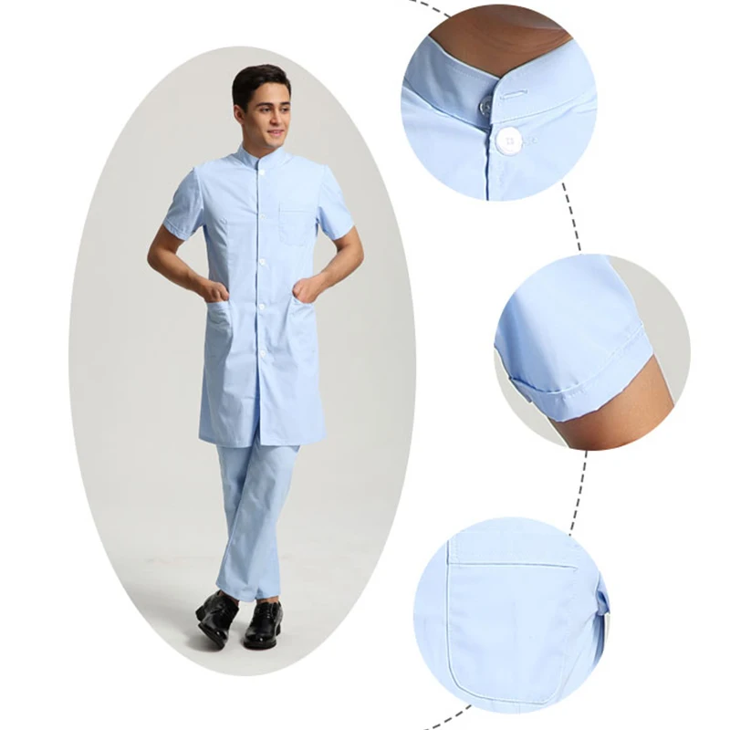 Medical Robe summer lab coat clinical experiment men medical uniforms pharmacy hospital doctor coat White coats images - 6