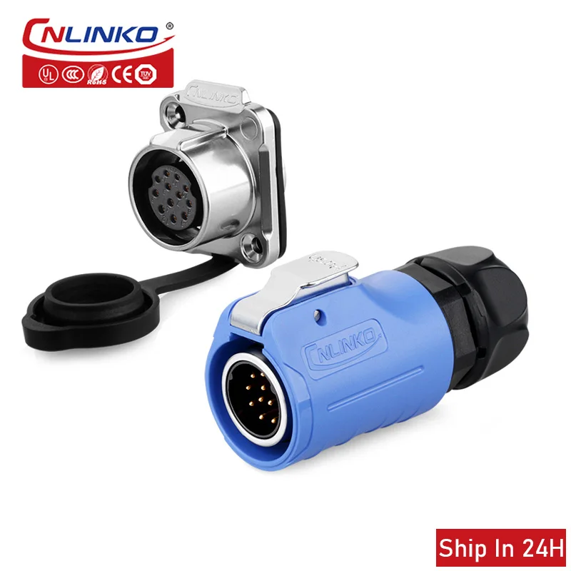 

Cnlinko LP20 Waterproof Data Connector 12pin IP67 Waterproof Cable Signal Connector LED Plant Growth Light Stage Light
