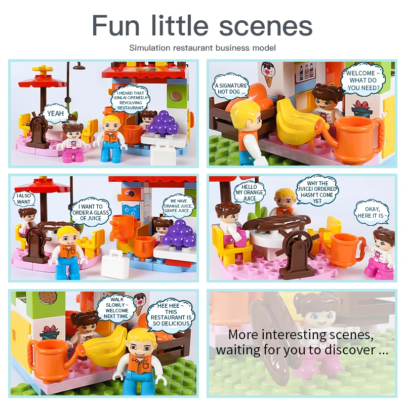 Большие размеры строительные блоки Duplo кирпичи уличные сцены семейный дом