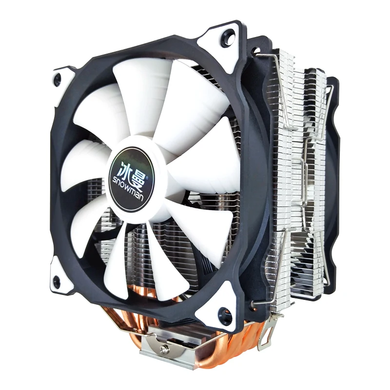 No light Снеговик 6 тепловых трубок кулер ЦП RGB 120 мм ШИМ 4Pin для Intel LGA775 1150 1151 1155 1366 AMD AM2 AM3 AM4 Вентилятор охлаждения процессора ПК тихий - Цвет лезвия: No light