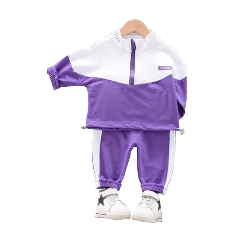 

New Spring Autumn Children Fashion Clothes Kid Boys Girl Patchwork Jacket Pants 2Pcs/sets Baby Toddler Clothing Infant Tracksuit
