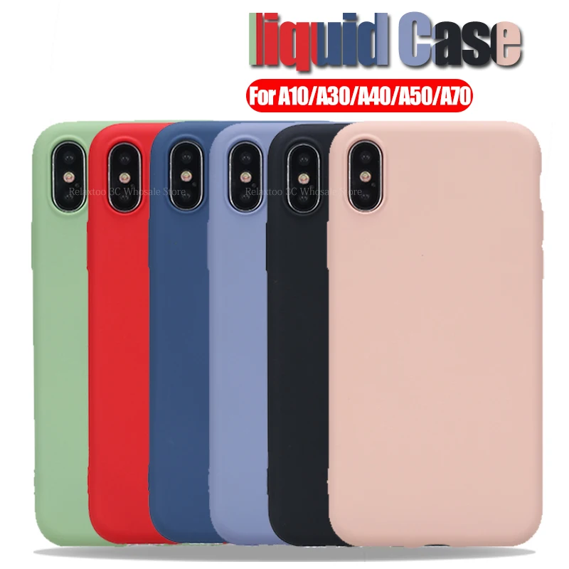 Жидкий чехол для Samsung A50 силиконовый мягкий Galaxy A40 A30 A70 A10 sumsung a 50 40 30 70 2019 чехлы