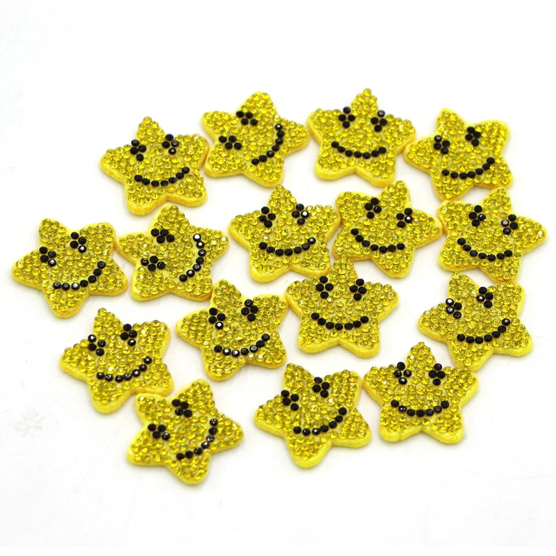 10Pcs/lot Mix Color Rhinestone Star bear Daisy Smile Patches For Kids Girls Clothes Hair Accessories DIY Sew on Appliques Badge | Дом и сад