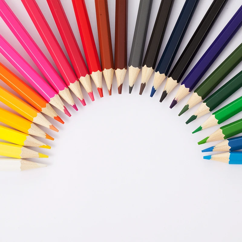 Карандаши цветные из натурального дерева 24 цвета/набор|Цветные Карандаши| |